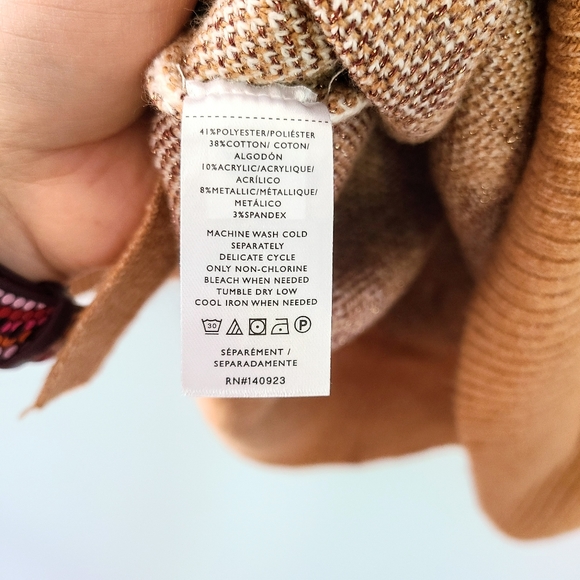 NWT LOFT Sparkling Gold Leopard Print Mock Neck Thick + Stretchy + Soft Sweater - Picture 6 of 8